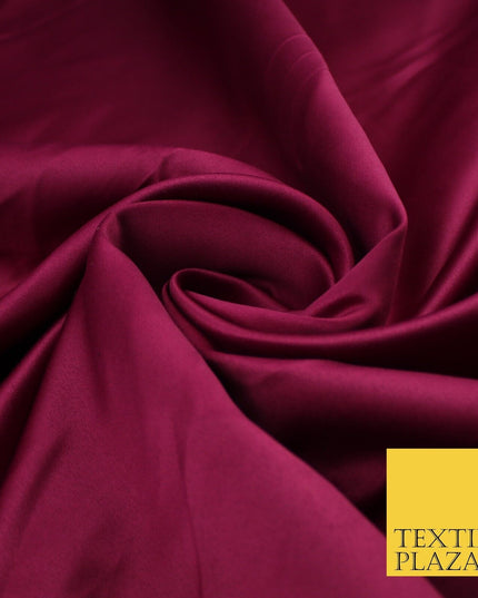 8 COLOURS -  Luxury Plain Smooth Dull Matt Bridal Satin Fabric Dress 56" Wide