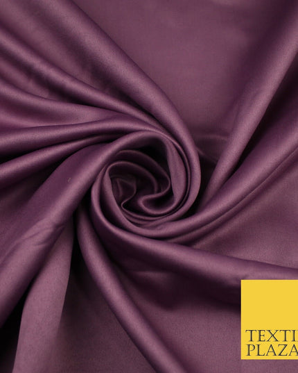 8 COLOURS -  Luxury Plain Smooth Dull Matt Bridal Satin Fabric Dress 56" Wide
