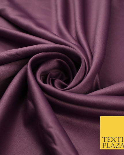 8 COLOURS -  Luxury Plain Smooth Dull Matt Bridal Satin Fabric Dress 56" Wide