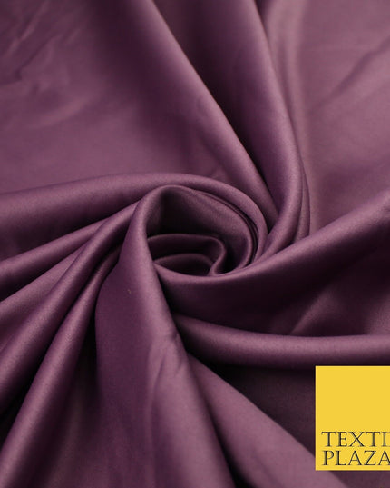 8 COLOURS -  Luxury Plain Smooth Dull Matt Bridal Satin Fabric Dress 56" Wide