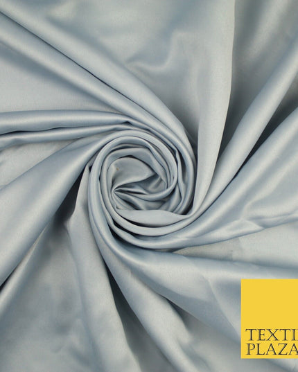 8 COLOURS -  Luxury Plain Smooth Dull Matt Bridal Satin Fabric Dress 56" Wide