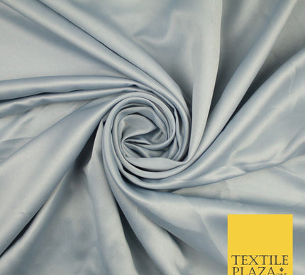 8 COLOURS -  Luxury Plain Smooth Dull Matt Bridal Satin Fabric Dress 56" Wide