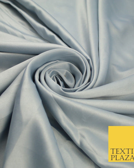 8 COLOURS -  Luxury Plain Smooth Dull Matt Bridal Satin Fabric Dress 56" Wide