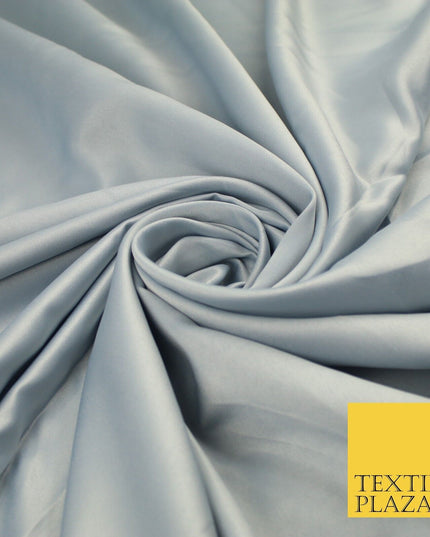 8 COLOURS -  Luxury Plain Smooth Dull Matt Bridal Satin Fabric Dress 56" Wide