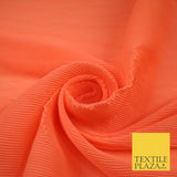 4 COLOURS - Micro Pleated Crinkle Plain Plisse Chiffon Georgette Fabric 58" Wide