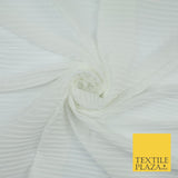 5 COLOURS -  Wide Pleated Plain Plisse Chiffon Georgette Fabric - 58" Wide