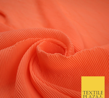 4 COLOURS - Micro Pleated Crinkle Plain Plisse Chiffon Georgette Fabric 58" Wide