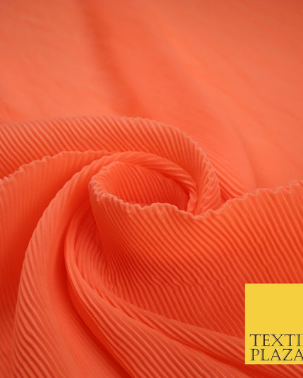 4 COLOURS - Micro Pleated Crinkle Plain Plisse Chiffon Georgette Fabric 58" Wide