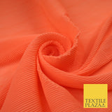 4 COLOURS - Micro Pleated Crinkle Plain Plisse Chiffon Georgette Fabric 58" Wide