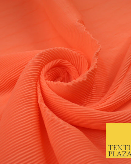 4 COLOURS - Micro Pleated Crinkle Plain Plisse Chiffon Georgette Fabric 58" Wide