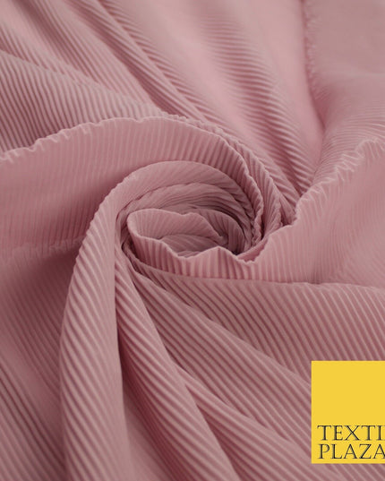 4 COLOURS - Micro Pleated Crinkle Plain Plisse Chiffon Georgette Fabric 58" Wide