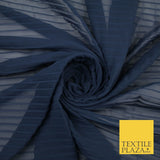 5 COLOURS -  Wide Pleated Plain Plisse Chiffon Georgette Fabric - 58" Wide