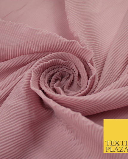 4 COLOURS - Micro Pleated Crinkle Plain Plisse Chiffon Georgette Fabric 58" Wide