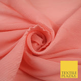4 COLOURS - Micro Pleated Crinkle Plain Plisse Chiffon Georgette Fabric 58" Wide