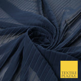 5 COLOURS -  Wide Pleated Plain Plisse Chiffon Georgette Fabric - 58" Wide