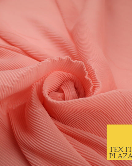 4 COLOURS - Micro Pleated Crinkle Plain Plisse Chiffon Georgette Fabric 58" Wide