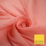 4 COLOURS - Micro Pleated Crinkle Plain Plisse Chiffon Georgette Fabric 58" Wide
