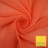 5 COLOURS -  Wide Pleated Plain Plisse Chiffon Georgette Fabric - 58" Wide