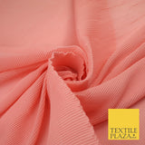 4 COLOURS - Micro Pleated Crinkle Plain Plisse Chiffon Georgette Fabric 58" Wide