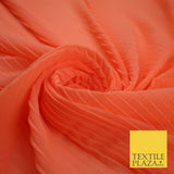 5 COLOURS -  Wide Pleated Plain Plisse Chiffon Georgette Fabric - 58" Wide