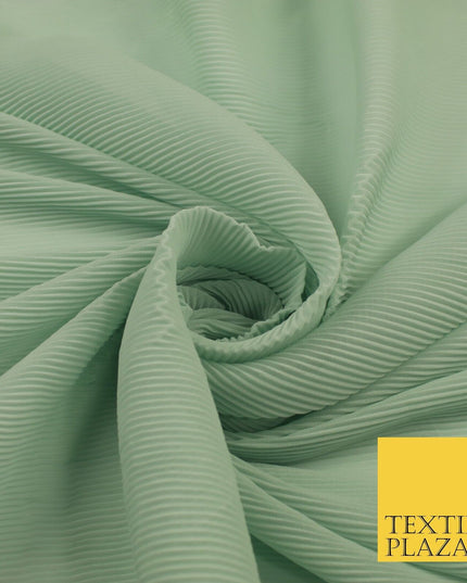 4 COLOURS - Micro Pleated Crinkle Plain Plisse Chiffon Georgette Fabric 58" Wide