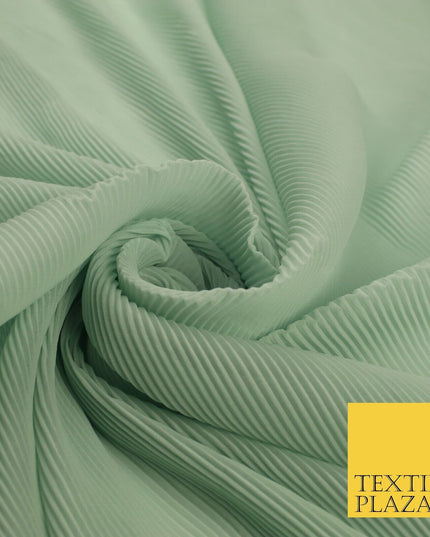 4 COLOURS - Micro Pleated Crinkle Plain Plisse Chiffon Georgette Fabric 58" Wide