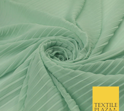 5 COLOURS -  Wide Pleated Plain Plisse Chiffon Georgette Fabric - 58" Wide