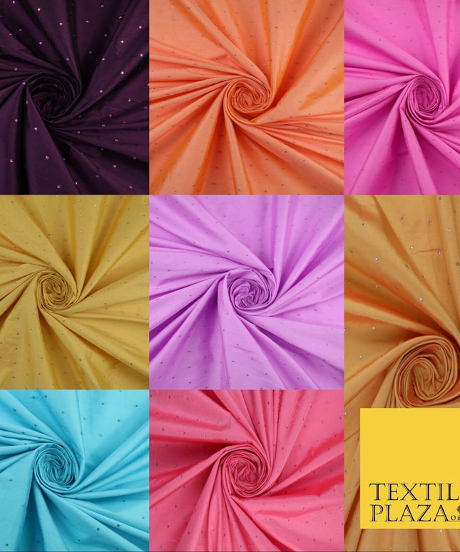 8 COLOURS - High Quality Lurex Dobby Faux Silk Two Tone Taffeta Dress Fabric 56"