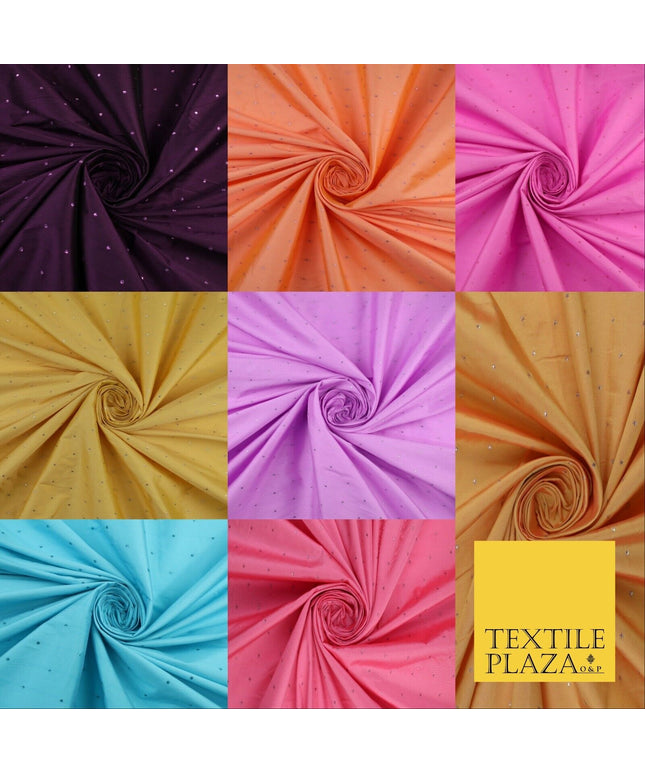 8 COLOURS - High Quality Lurex Dobby Faux Silk Two Tone Taffeta Dress Fabric 56"
