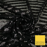 11 COLOURS - Sequin Stripe Sparkly Shiny Stretch Mesh Net Tulle Dress Fabric 58"