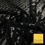 11 COLOURS - Sequin Stripe Sparkly Shiny Stretch Mesh Net Tulle Dress Fabric 58"