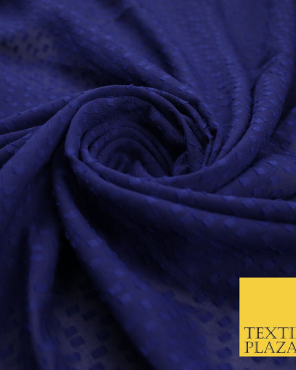 7 COLOURS - Swiss Knot Dot Dobby Sheer Georgette Chiffon Dress Fabric 56"