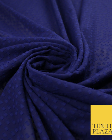 7 COLOURS - Swiss Knot Dot Dobby Sheer Georgette Chiffon Dress Fabric 56"