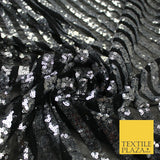 11 COLOURS - Sequin Stripe Sparkly Shiny Stretch Mesh Net Tulle Dress Fabric 58"
