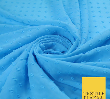 7 COLOURS - Swiss Knot Dot Dobby Sheer Georgette Chiffon Dress Fabric 56"