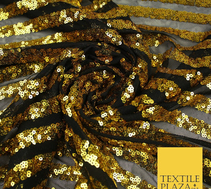 11 COLOURS - Sequin Stripe Sparkly Shiny Stretch Mesh Net Tulle Dress Fabric 58"