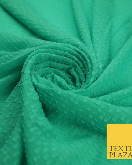 7 COLOURS - Swiss Knot Dot Dobby Sheer Georgette Chiffon Dress Fabric 56"