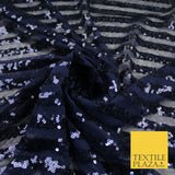 11 COLOURS - Sequin Stripe Sparkly Shiny Stretch Mesh Net Tulle Dress Fabric 58"