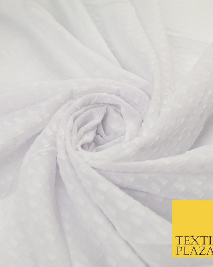 7 COLOURS - Swiss Knot Dot Dobby Sheer Georgette Chiffon Dress Fabric 56"