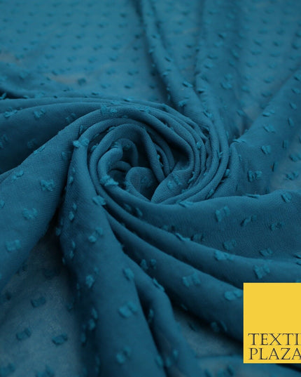 7 COLOURS - Swiss Knot Dot Dobby Sheer Georgette Chiffon Dress Fabric 56"