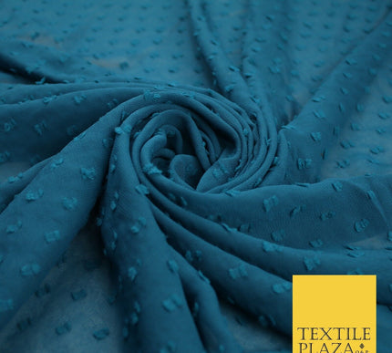 7 COLOURS - Swiss Knot Dot Dobby Sheer Georgette Chiffon Dress Fabric 56"