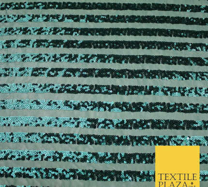 11 COLOURS - Sequin Stripe Sparkly Shiny Stretch Mesh Net Tulle Dress Fabric 58"