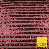 11 COLOURS - Sequin Stripe Sparkly Shiny Stretch Mesh Net Tulle Dress Fabric 58"