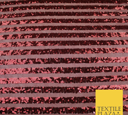 11 COLOURS - Sequin Stripe Sparkly Shiny Stretch Mesh Net Tulle Dress Fabric 58"
