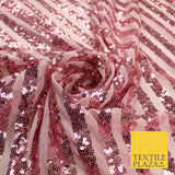 11 COLOURS - Sequin Stripe Sparkly Shiny Stretch Mesh Net Tulle Dress Fabric 58"