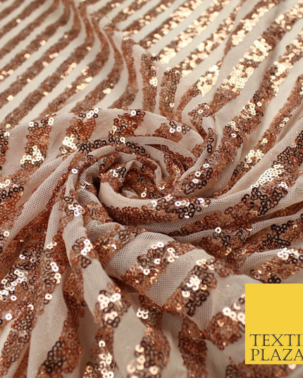 11 COLOURS - Sequin Stripe Sparkly Shiny Stretch Mesh Net Tulle Dress Fabric 58"