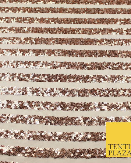 11 COLOURS - Sequin Stripe Sparkly Shiny Stretch Mesh Net Tulle Dress Fabric 58"