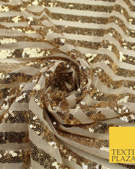 11 COLOURS - Sequin Stripe Sparkly Shiny Stretch Mesh Net Tulle Dress Fabric 58"