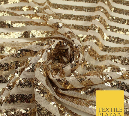 11 COLOURS - Sequin Stripe Sparkly Shiny Stretch Mesh Net Tulle Dress Fabric 58"