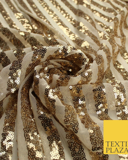 11 COLOURS - Sequin Stripe Sparkly Shiny Stretch Mesh Net Tulle Dress Fabric 58"